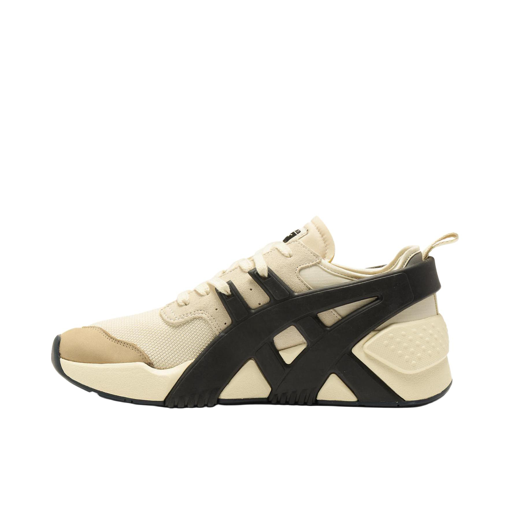 推荐商品：Onitsuka Tiger/鬼塚虎 Big Logo Trainer 防滑 耐磨 低帮 圆头 跑鞋 米色/黑色  