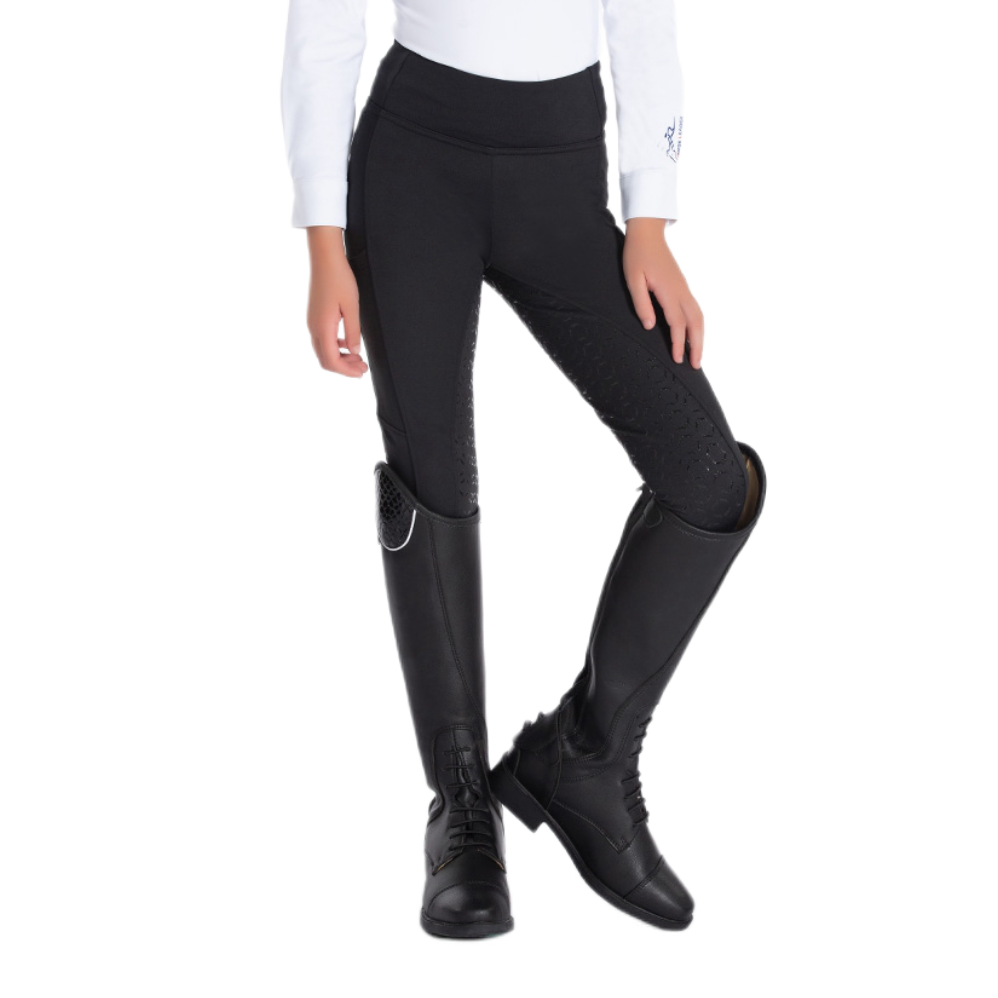 推荐商品：horseleader童装 高弹硅胶春秋四季骑马加绒运动长裤 女中小童 CKH6106 黑