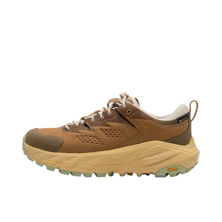 推荐商品：HOKA ONE ONE Kaha Low GTX 户外 耐磨 轻便 防水 包裹性 登山鞋 小麦色/棕灰色