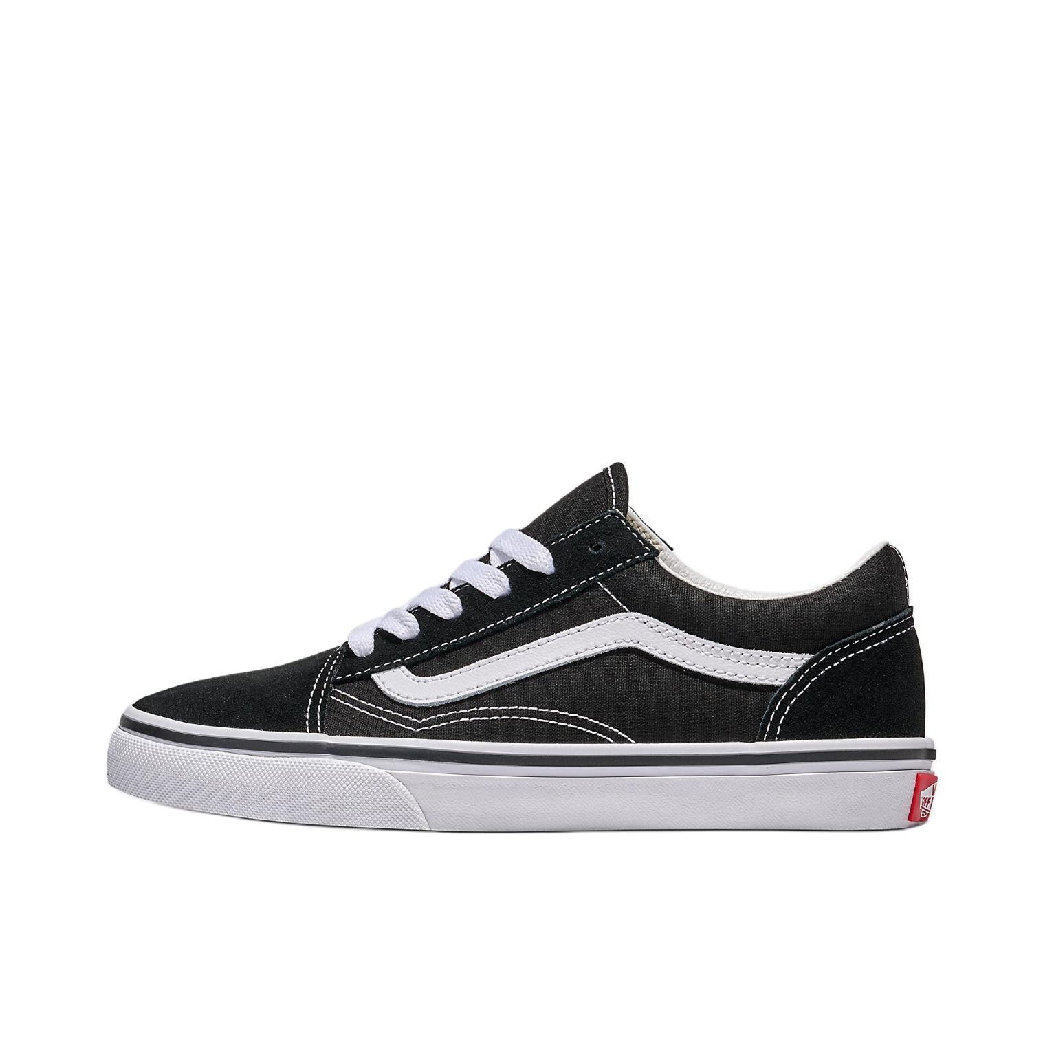 推荐商品：Vans/范斯 Old Skool 滑板鞋 板鞋 轻便防滑复古舒适经典 大童/深黑色/白色 