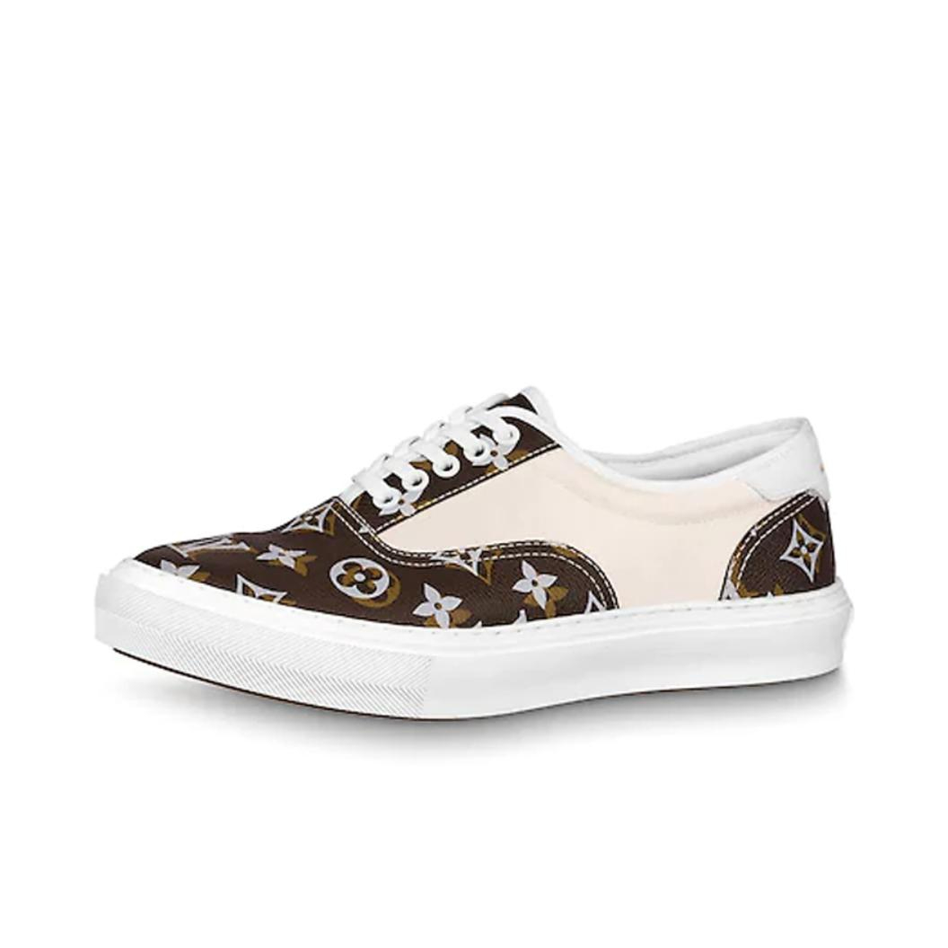 推荐商品：Louis Vuitton Trocadero系列 小牛皮 运动休闲鞋 白色/豹纹/拼接