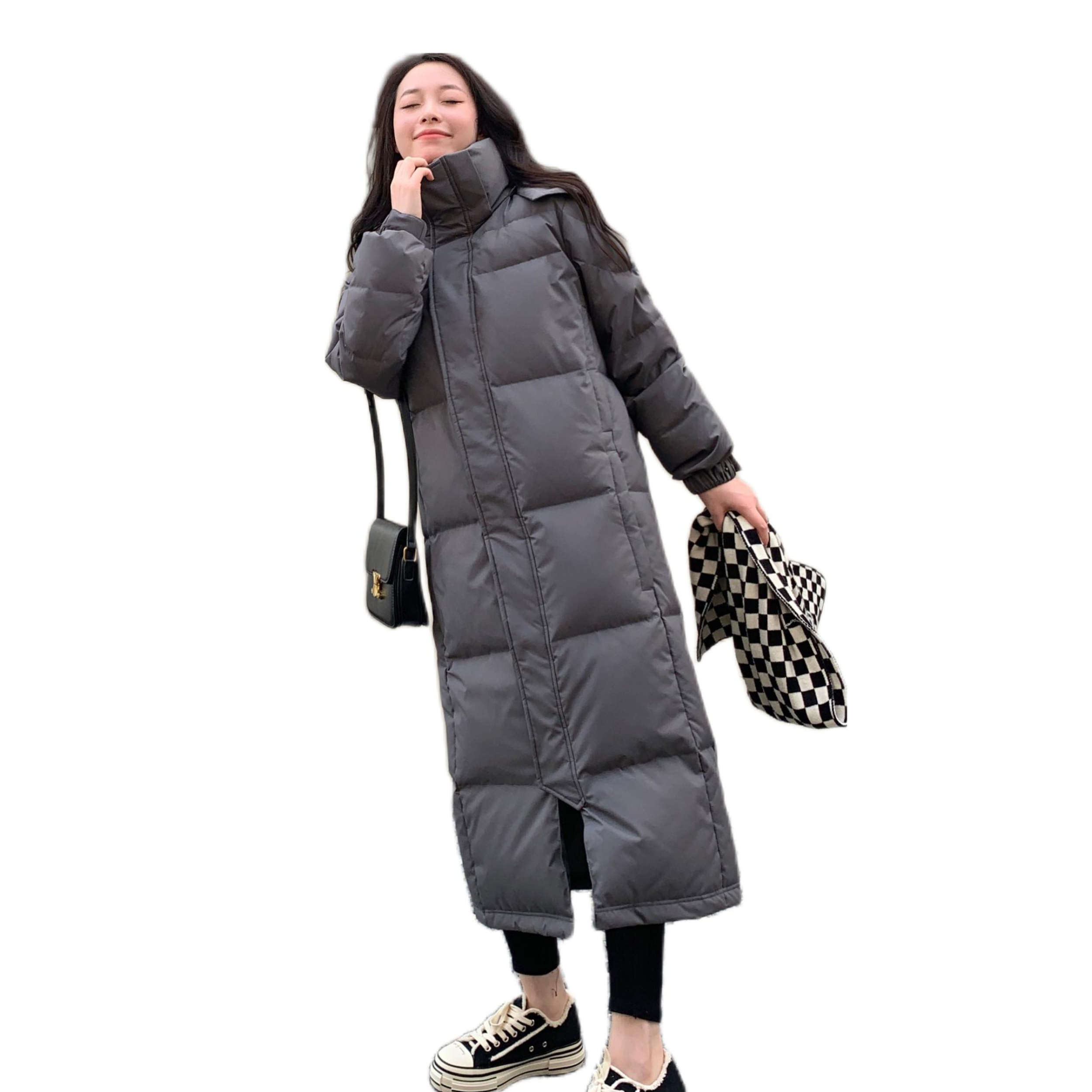 推荐商品：亮世秋  超长款过膝加厚情侣羽绒服 男女同款 石墨灰
