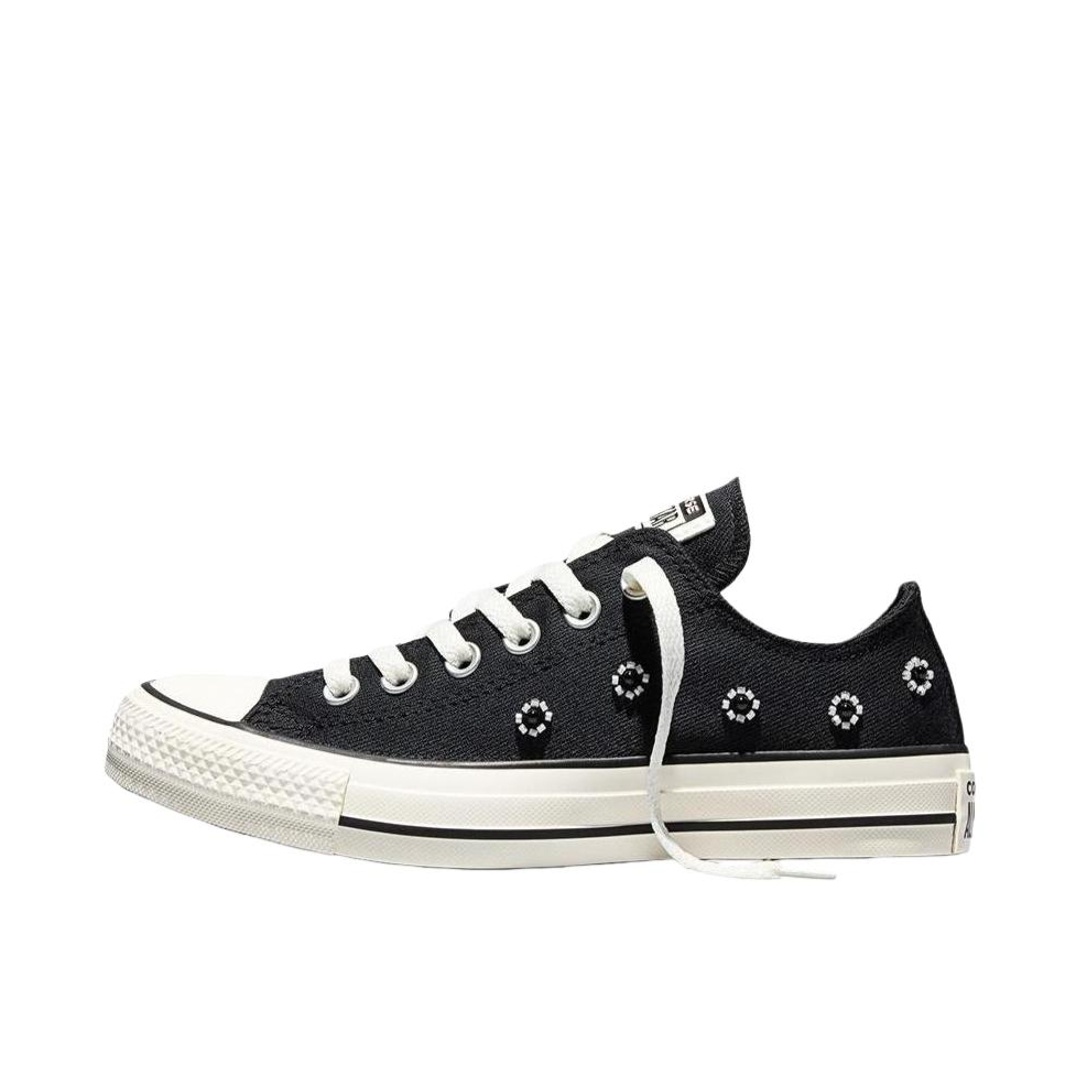 推荐商品：Converse/匡威 Chuck Taylor All Star 帆布鞋 常青款轻便防滑耐磨百搭复古圆头减震贴合高帮 女款/耀黑色/白色