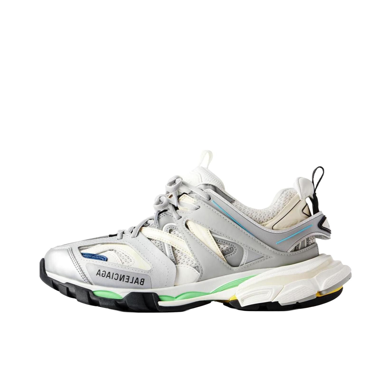推荐商品：Balenciaga 巴黎世家 Track 1.0系列 轻便 时尚 包裹性 织物 休闲运动鞋 老爹鞋 女款/灰色/浅绿色