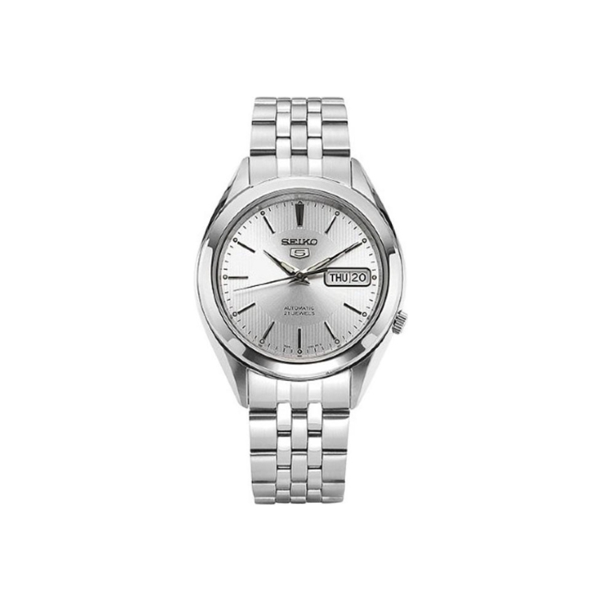 推荐商品：SEIKO/精工 5号 日历不锈钢表带30米防水自动机械男士手表