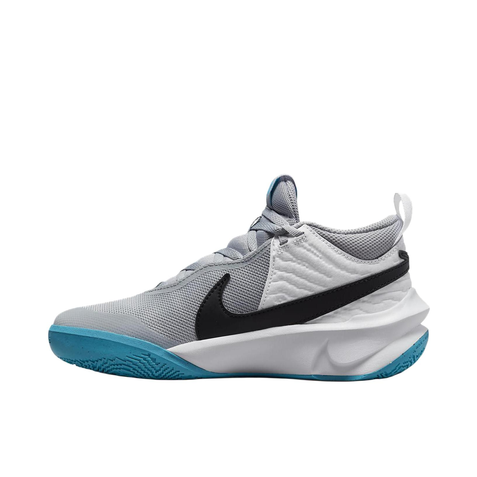推荐商品：Nike Team Hustle D 10 复古百搭 舒适透气 减震 防滑耐磨 实战 篮球鞋 GS/灰色/蓝色