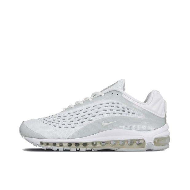 推荐商品：Nike Air Max Deluxe 防滑耐磨 缓震轻便 舒适透气 回弹 潮流 织物 气垫 运动休闲鞋 White 白色