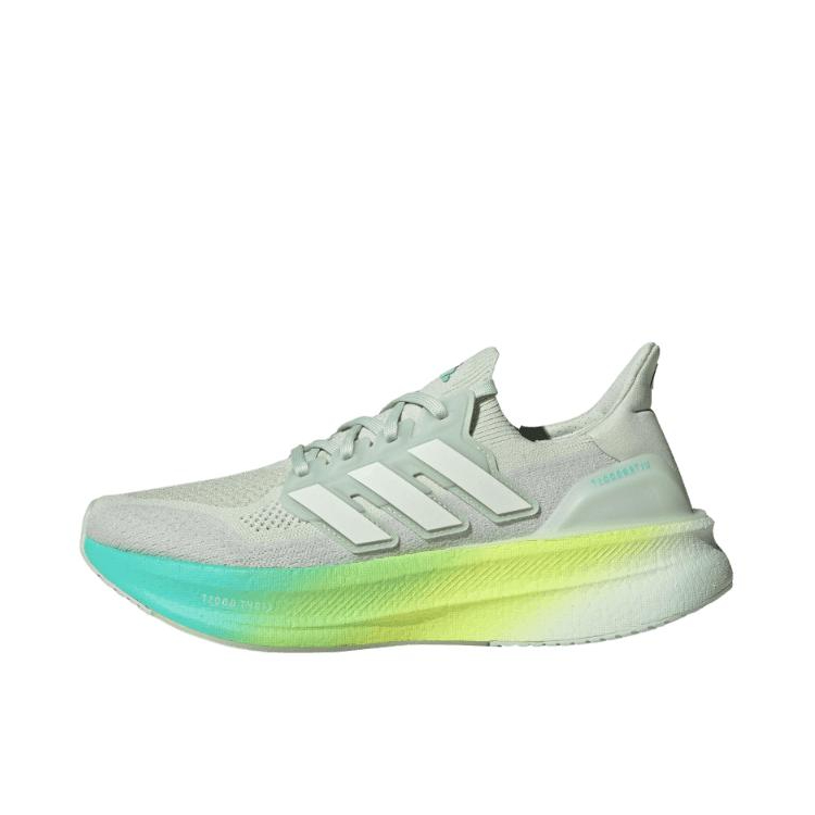 推荐商品：adidas Ultraboost 5.0 跑鞋 轻便减震回弹支撑贴合随心畅跑短跑 亚麻绿/水晶翡翠绿/脉冲酸橙绿