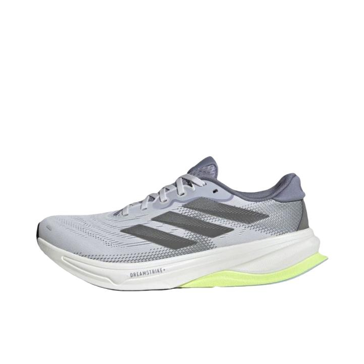推荐商品：adidas Supernova Solution 2 跑鞋 防滑低帮厚底系带网布支撑减震 灰色/黄色