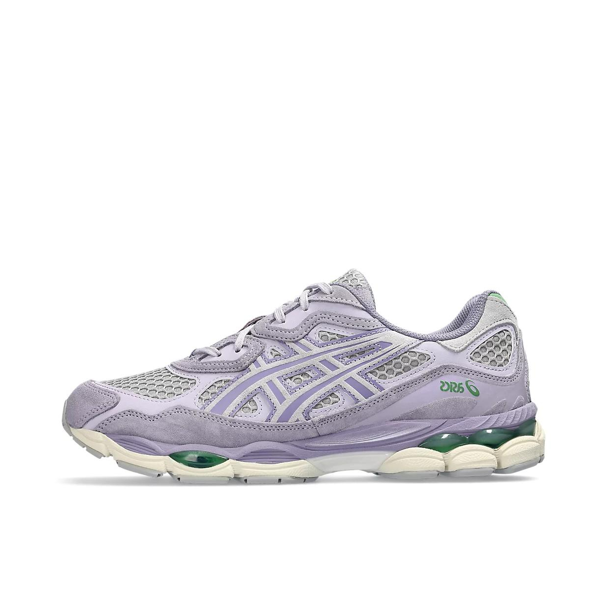 推荐商品：Asics/亚瑟士 Gel-NYC 跑鞋 圆头缓震防滑耐磨机能风复古潮流织物合成革贴合支撑耐穿 紫色