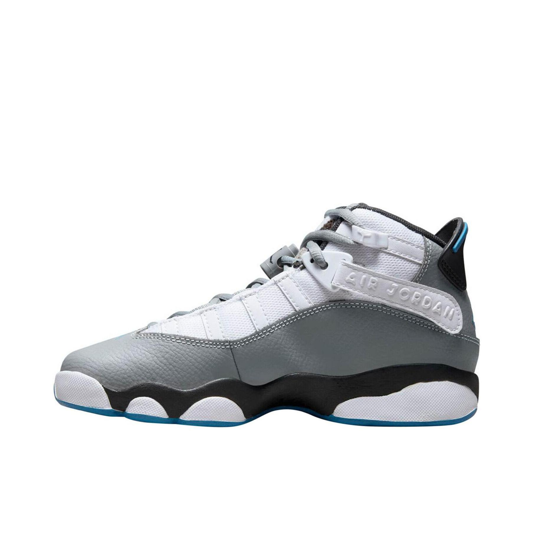 推荐商品：Air Jordan 6 Rings 六冠王 篮球鞋 zoom air缓震透气耐磨复古潮流百搭防滑包裹性 大童/白色/深灰