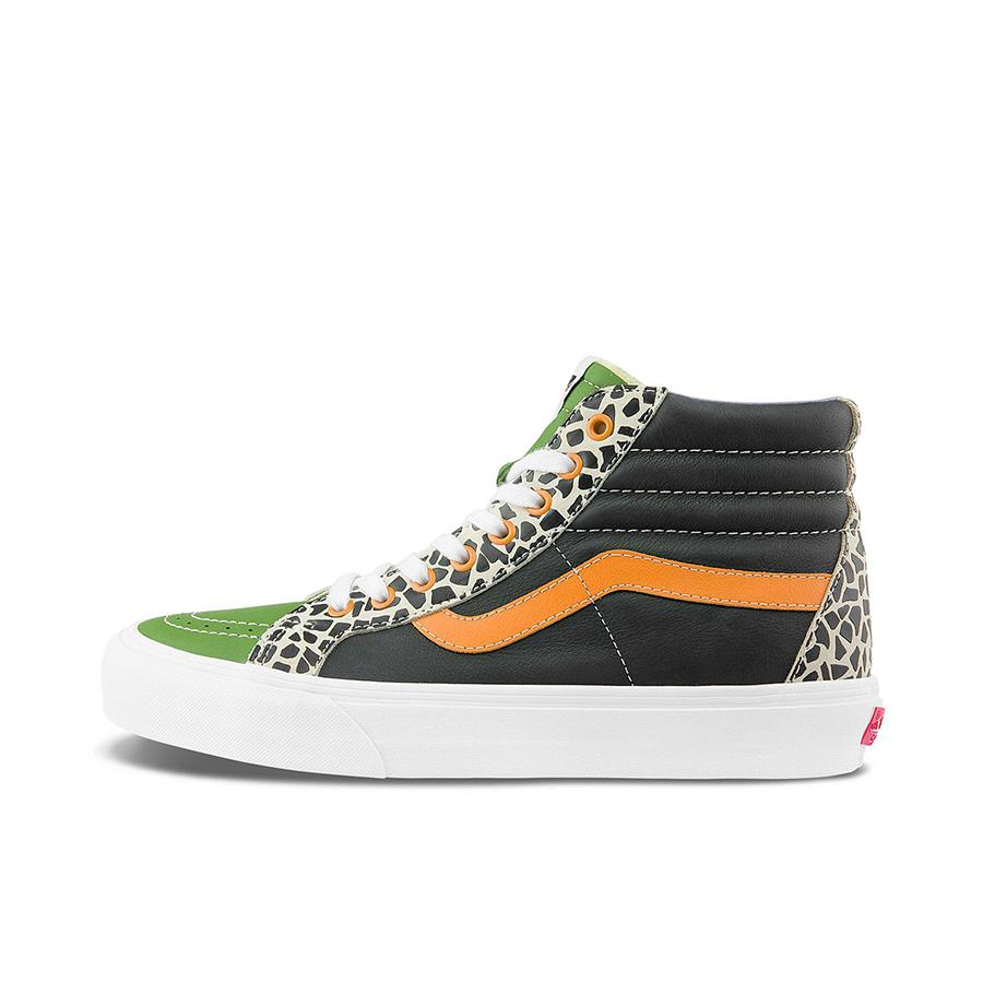 推荐商品：Vans/范斯 SK8-Hi 板鞋 潮流经典拼接复古街头厚底 黑色/绿色/豹纹