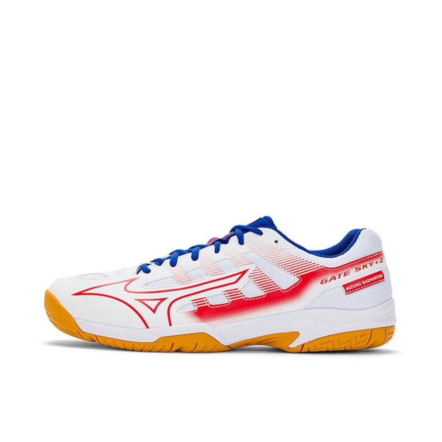 推荐商品：Mizuno/美津浓 Gate Sky Plus 2 缓震 回弹 防滑 耐磨 训练 轻便 透气 羽毛球鞋 白色/红色