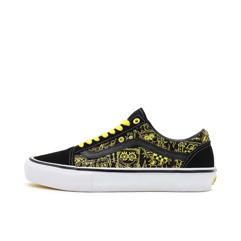 推荐商品：Vans/范斯 Old Skool 滑板鞋 板鞋 轻便防滑复古舒适经典 海绵宝宝联名/黑色/黄色