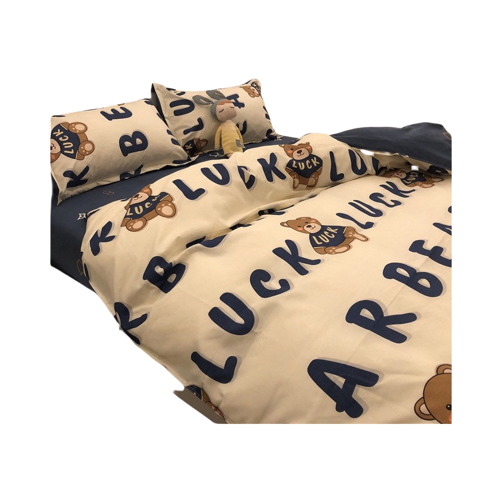 推荐商品：遇莎 40S 简约系列 亲肤柔软磨毛全棉四件套学生宿舍被单枕套被套