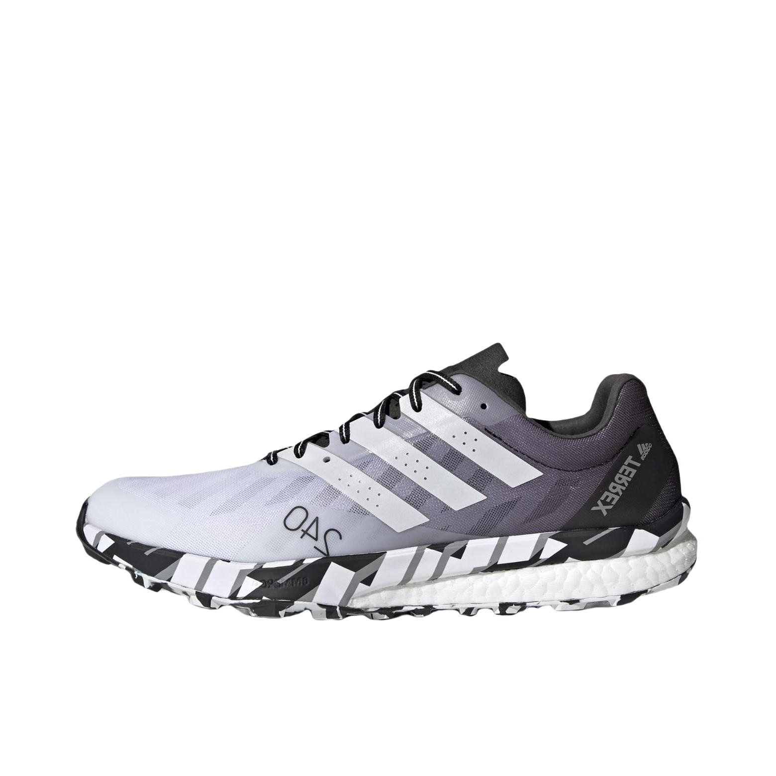 推荐商品：adidas Terrex Speed Ultra Trail 跑鞋 防滑耐磨透气轻便合成革织物实战 白色/黑色
