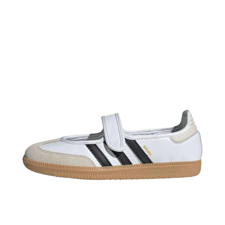 推荐商品：adidas Originals Samba Jane T头鞋 单鞋 玛丽珍低跟圆头平跟魔术贴 白色