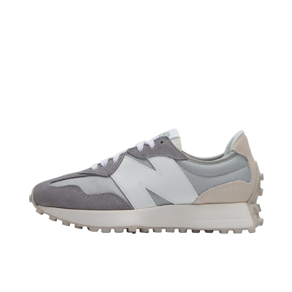 推荐商品：【IU同款】 New Balance 327 跑鞋 舒适复古防滑耐磨休闲透气减震拼接运动防水织物慢跑圆头 灰色/米色/白色