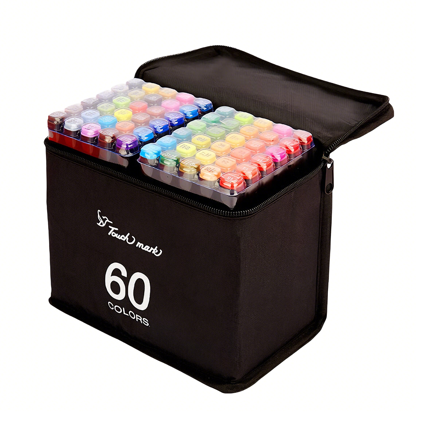 推荐商品：Touch mark 学生黑杆色系 油性双头马克笔 黑色袋装 绘画速干手绘美术生无毒动漫设计可加墨补色不透色防水可叠色手抄报