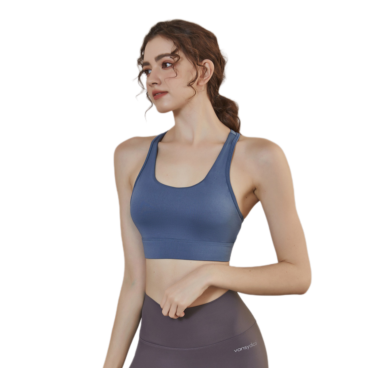 推荐商品：Vansydical/范斯蒂克 防震防下垂纯色运动内衣 女装 FVPA22213 灰蓝
