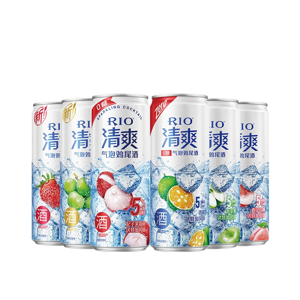 推荐商品：RIO/锐澳 清爽系列 气泡鸡尾酒 5%vol 330ml/罐 多口味组合 低度