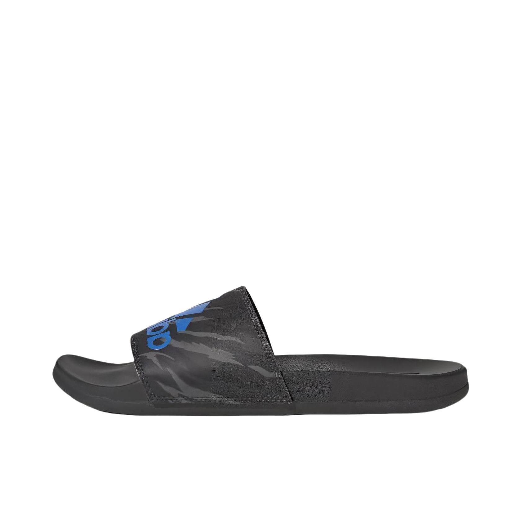 推荐商品：adidas Adilette Comfort 防滑耐磨 轻便透气 简约 防水 舒适百搭一字 休闲 拖鞋 碳黑色/蓝色