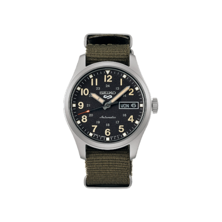 推荐商品：Seiko/精工 5号 防水尼龙表带自动机械男士手表