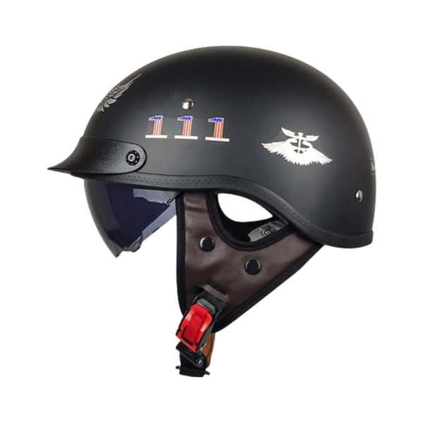 推荐商品：LVCOOL LV112 3C认证 半盔 防水 单镜片 碳纤维 电动车头盔