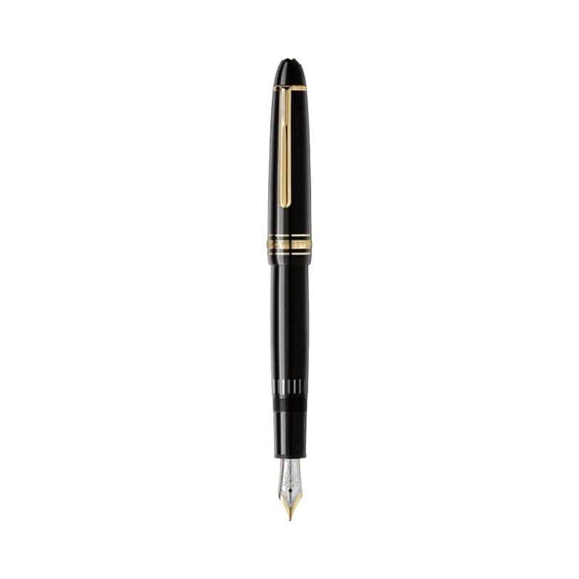 推荐商品：MONTBLANC/万宝龙 大班146豪华款 F尖 0.5mm 黑色墨水笔钢笔 镀金