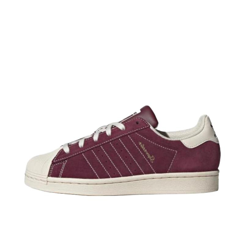 推荐商品：【宋雨琦同款】 adidas Originals Superstar 板鞋 轻便贝壳头薄底舒适百搭耐磨复古 米色/暗红色