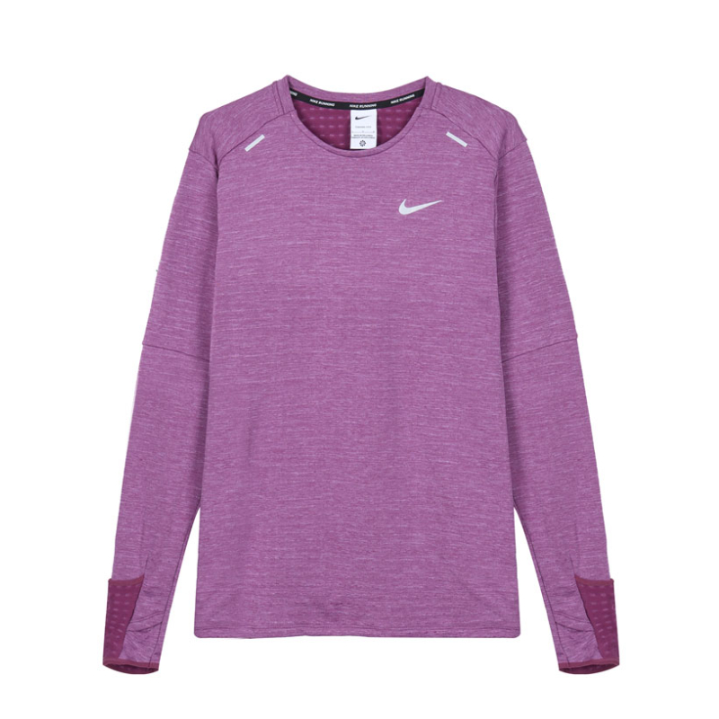 Nike Therma-FIT 跑步训练圆领速干透气保暖长袖T恤 DD5650 紫