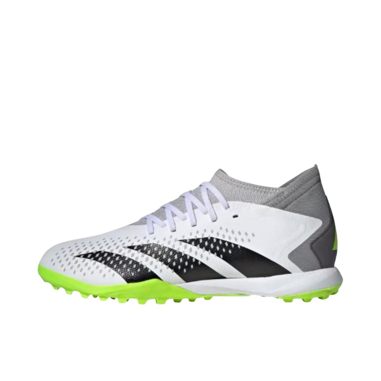 推荐商品：adidas Predator Accuracy 2023.3 TF 中端 胶质碎钉 硬草地人造草地 减震防滑耐磨 足球鞋 白色/绿色