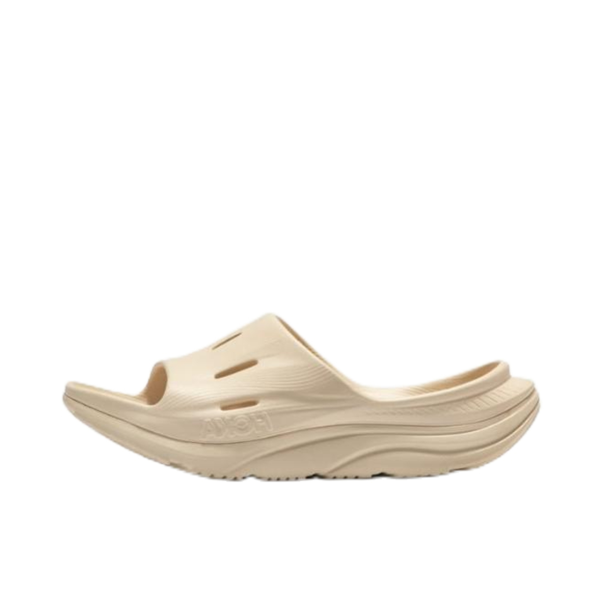 推荐商品：HOKA ONE ONE ORA Recovery Slide 3 软底 轻量 防臭一脚蹬 一字 橡胶底 防滑 防磨 缓震 拖鞋 米色