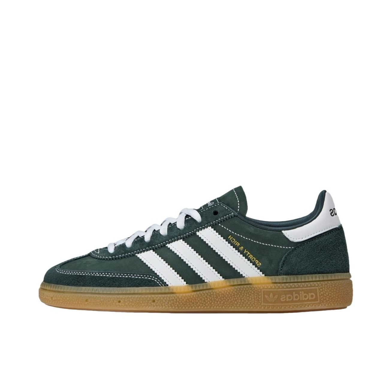 推荐商品：adidas Originals Handball Spezial 薄底鞋 T头鞋 德训鞋 板鞋 简约百搭复古轻便防滑耐磨贴合圆头耐穿 Sporty & Rich联名/墨绿色