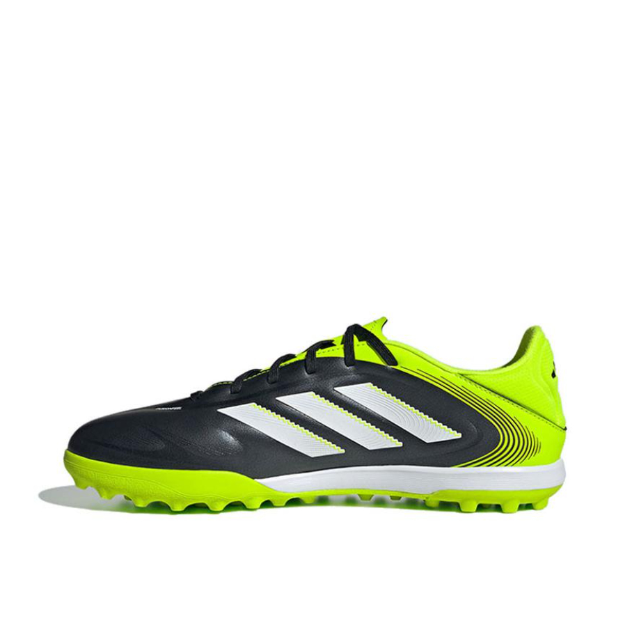 推荐商品：adidas COPA PURE III PRO TF 超顶 胶质碎钉 室外硬地人造草地 舒适减震 防滑耐磨 足球鞋 黑色/绿色