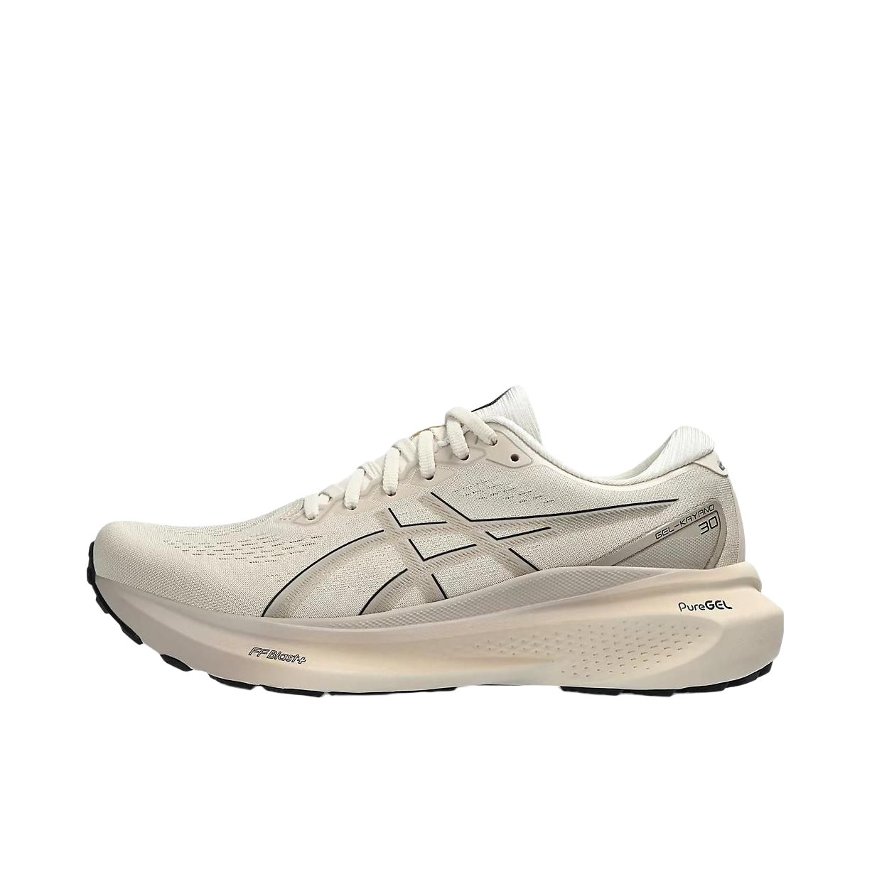 推荐商品：Asics/亚瑟士 Gel-Kayano 30 跑鞋 舒适透气轻便稳定足弓支撑防滑耐磨缓震轻量回弹慢跑圆头 2E/米白色