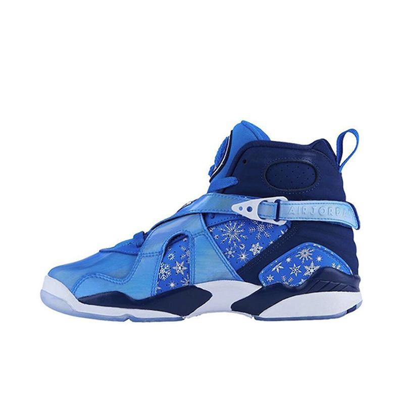 推荐商品：Air Jordan 8 运动休闲鞋 减震轻便防滑耐磨舒适百搭复古包裹性合成革支撑 Snow Blizzard Snowflake  冰雪