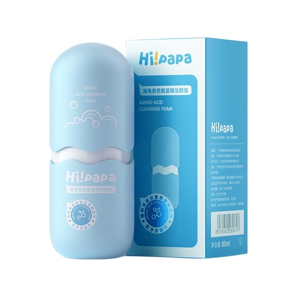 推荐商品：海龟爸爸 儿童宝宝洗面奶小蓝瓶洗脸氨基酸温和舒缓泡泡沫洁颜高质量育儿不辣眼清纯物理可用清洁肌肤干敏皮海泡泡清理肌肤祛痘洁面青春期