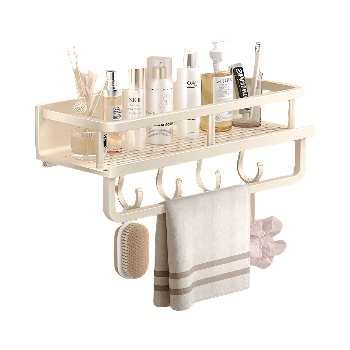 推荐商品：一卫 简约现代风 铝合金材质 胶粘壁挂壁挂杂物收纳架 995158