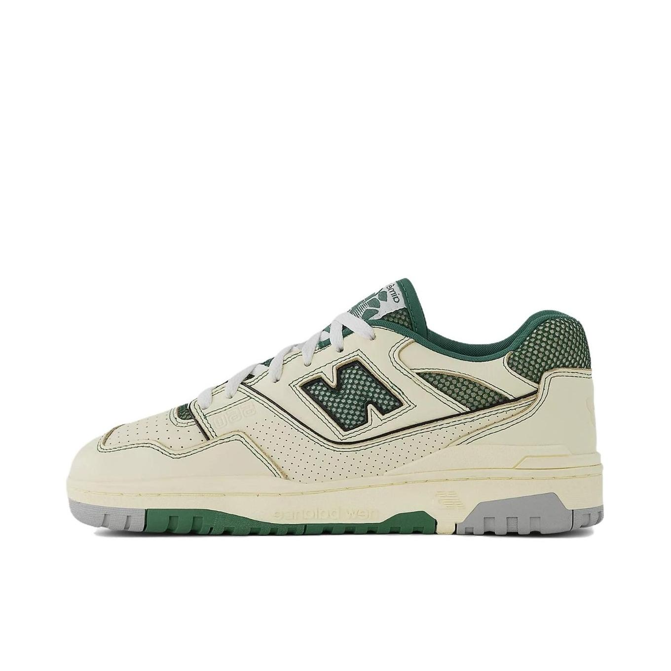 推荐商品：New Balance 550 复古 舒适 百搭 减震透气 防滑耐磨 潮流 运动休闲鞋 Aimé Leon Dore联名/米黄/绿色