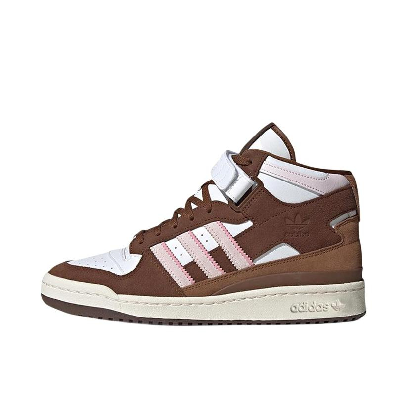 推荐商品：adidas Originals Forum 板鞋 轻便复古防滑时尚魔术贴篮球风薄底包裹性 咖色/白色/粉色