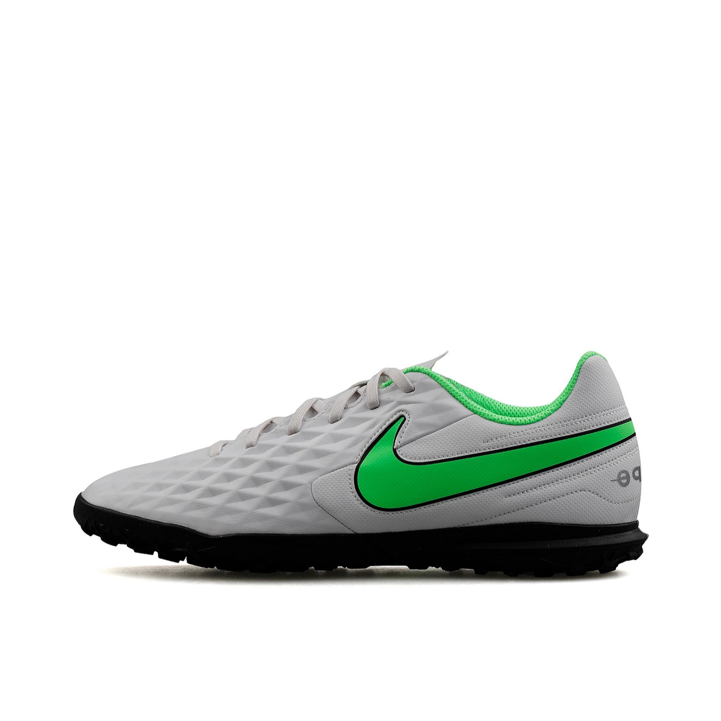 推荐商品：Nike Tiempo Legend 8 Club TF 低端 胶质碎钉 人造草地 训练 圆头 足球鞋 灰色/绿色