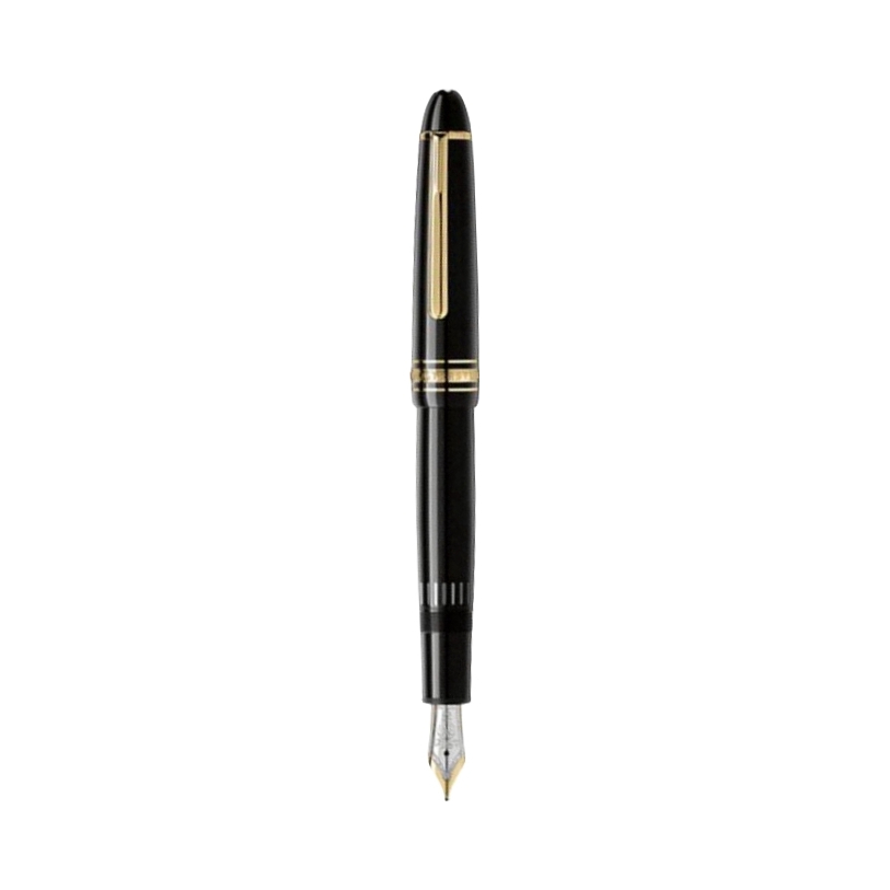 推荐商品：MONTBLANC/万宝龙 大班豪华146系列 M尖0.62mm 黑色墨水笔钢笔 礼盒装 镀金