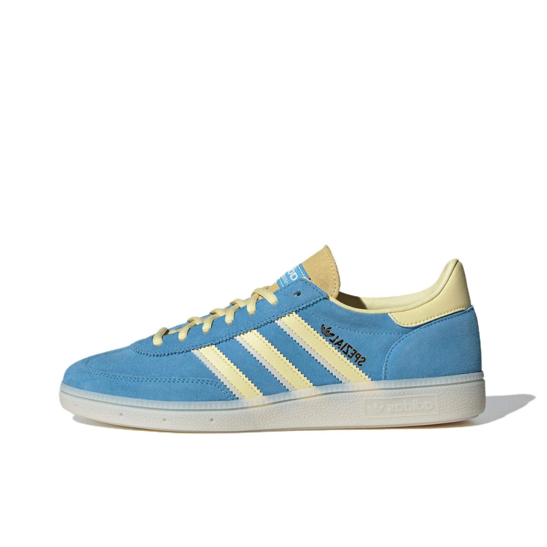 推荐商品：adidas Originals Handball Spezial 薄底鞋 T头鞋 德训鞋 板鞋 简约百搭复古轻便防滑耐磨贴合圆头耐穿 蓝色/黄色