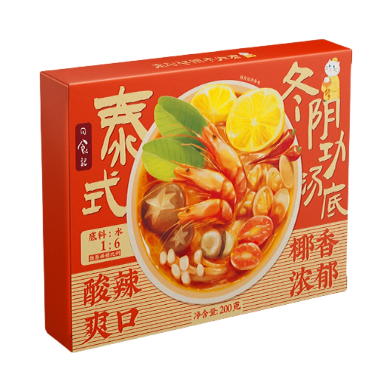 推荐商品：日食记 火锅底料 泰国式冬阴功汤底 酸辣虾寿喜锅豆乳锅冬荫功关东煮汤