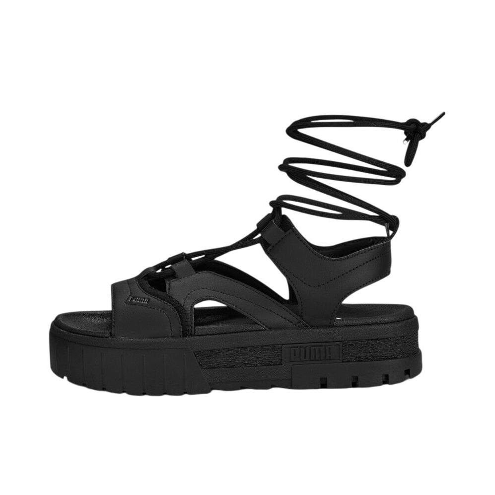 推荐商品：Puma/彪马 Mayze Lace Sp 休闲 舒适 绑带 增高 一字带 凉鞋 黑色