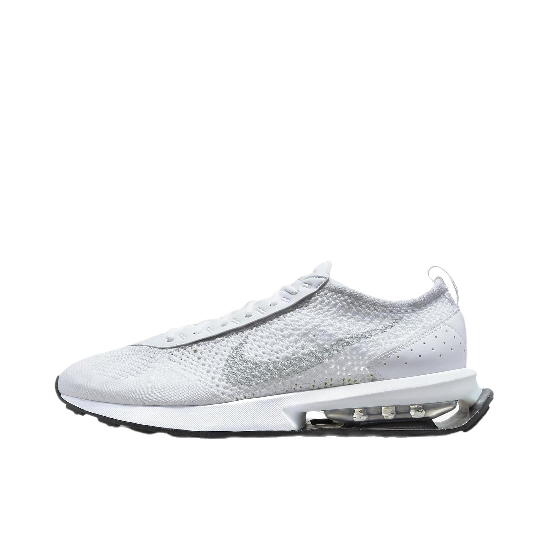 推荐商品：Nike Air Max Flyknit Racer 跑鞋 休闲减震防滑耐磨轻便透气支撑织物运动 白色/灰色