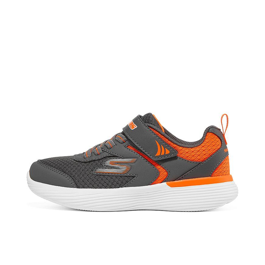 推荐商品：Skechers/斯凯奇 Go Run 400 V2 缓震耐磨 魔术贴透气 减震回弹 防滑软底 体训轻质 网布 运动鞋儿童 大童/橙色/灰色