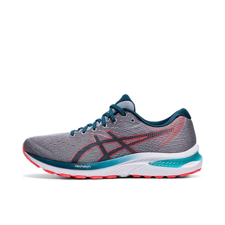 推荐商品：Asics/亚瑟士 Gel-Cumulus 22 跑鞋 减震回弹轻便透气耐磨 浅灰/绿粉