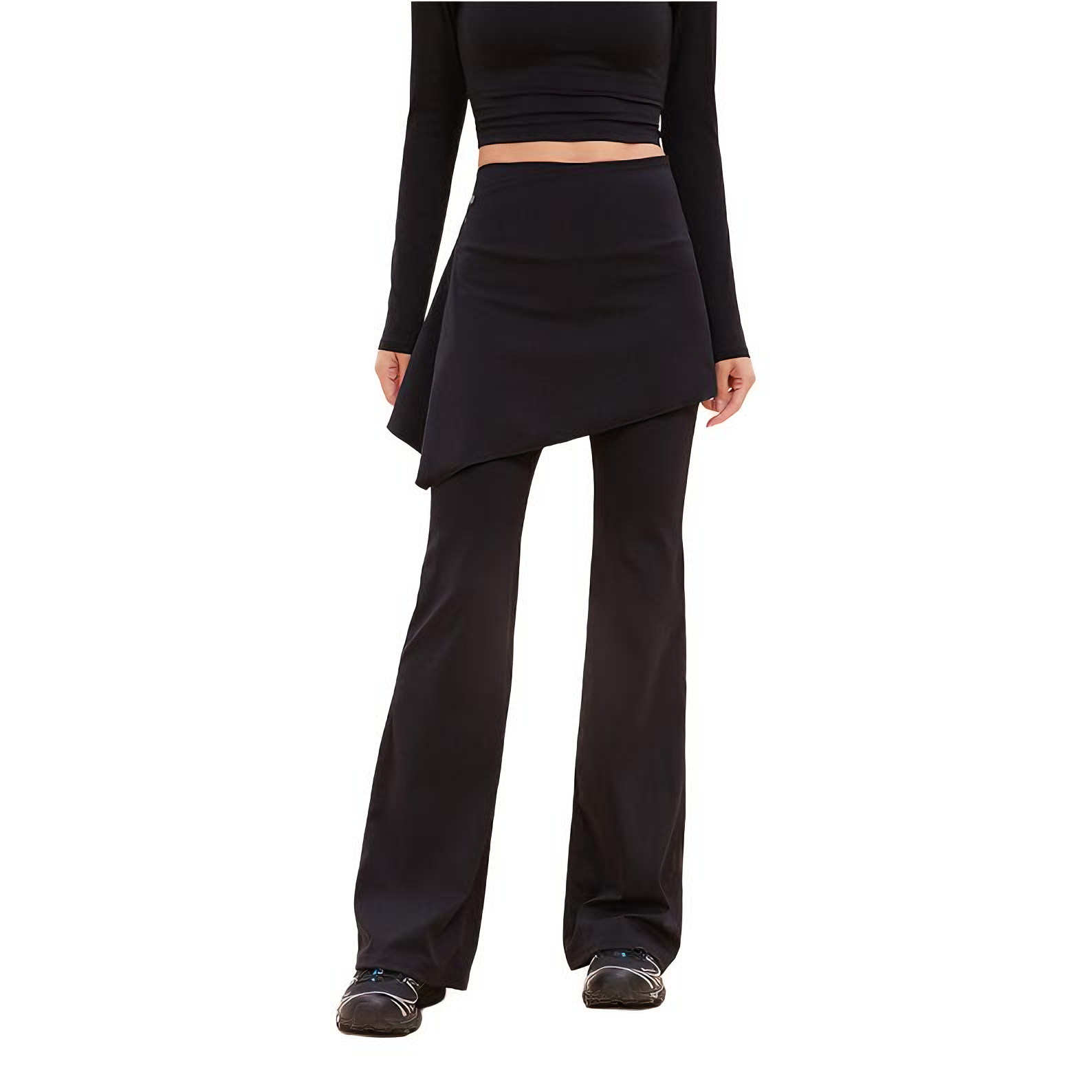 推荐商品：annerun 微喇假两件喇叭瑜伽裤 女装 KZF22 黑/两件套/可拆卸裙裤